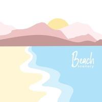 natural landscape illustration design in the form of a beach vector