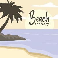 natural landscape illustration design in the form of a beach vector