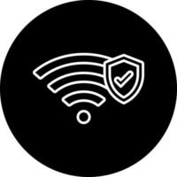 Wifi seguridad vector icono estilo