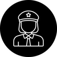 Lady Police Vector Icon Style