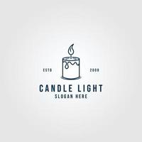 candle light line art  logo minimalist vector illustration design logo