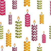 vector illustration seamless pattern  colored stylized candles