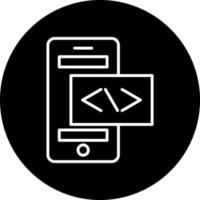 Smartphone Coding Vector Icon Style