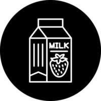 Strawberry Milk Vector Icon Style