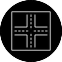 Four Way Intersection Vector Icon Style