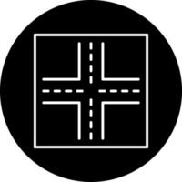 Four Way Intersection Vector Icon Style