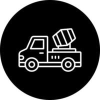 Concrete Mixer Truck Vector Icon Style