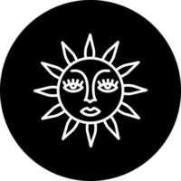 Sun with Face Vector Icon Style