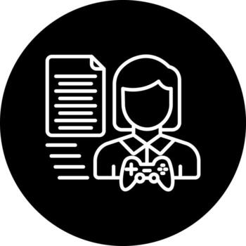 juego guión escritor femal vector icono estilo
