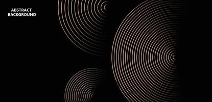 Abstract glowing circle lines on dark background. Futuristic technology concept. Horizontal banner template. Suit for poster, cover, banner, brochure, website vector