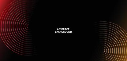 Abstract glowing circle lines on dark background. Futuristic technology concept. Horizontal banner template. Suit for poster, cover, banner, brochure, website vector