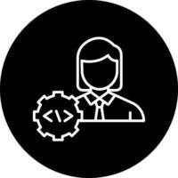 developer female Vector Icon Style