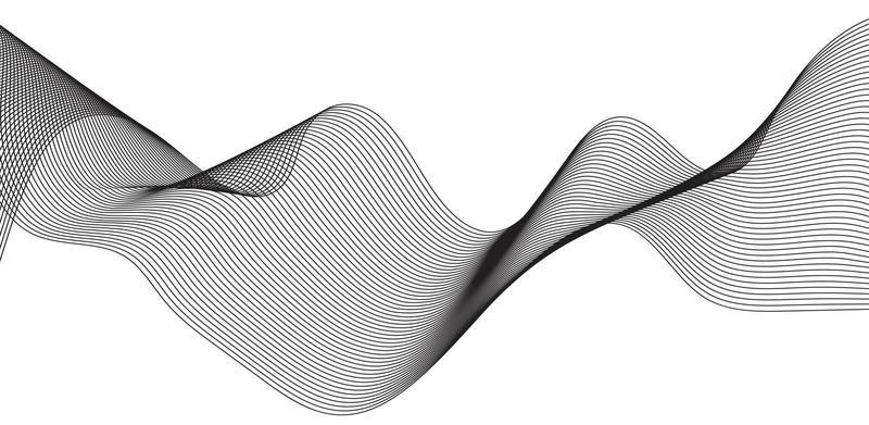 Curve wave seamless pattern. Thin line wavy abstract vector background. Curve wave seamless pattern. Line art striped graphic template. Vector illustration
