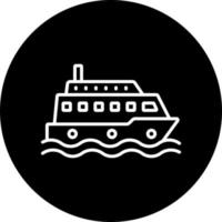 Ferry Boat Vector Icon Style