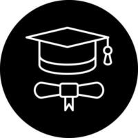 graduación diploma vector icono estilo