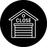 warehouse closed Vector Icon Style