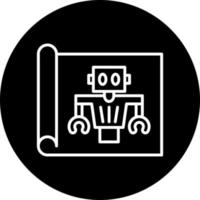 Robot Blueprint Vector Icon Style