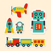 Transportation icons collection. Set of transport and robot for children. Hand drawn vector illustration.