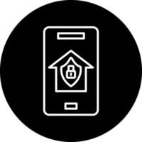 hogar seguridad aplicación vector icono estilo