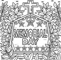 Memorial Day Coloring Page for Kids vector