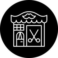 Barbero tienda vector icono estilo
