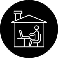 Working at Home Vector Icon Style