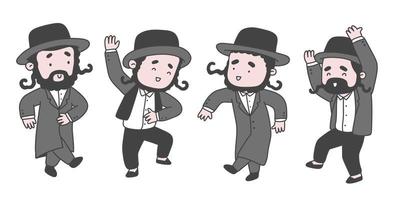 Set of Jewish People in Cartoon Style vector