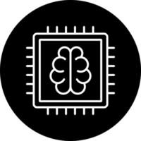 cerebro chip vector icono estilo