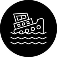 Boat Sink Vector Icon Style