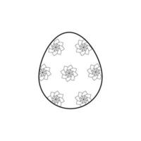 Easter Egg Flower Pattern Coloring Vector