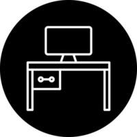 Office Desk Vector Icon Style