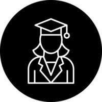 hembra graduado vector icono estilo