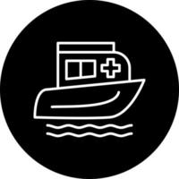 Rescue Boat Vector Icon Style