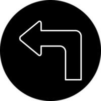 Turn Left Vector Icon Style