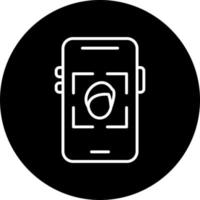 Mobile Face Scan Vector Icon Style
