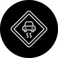 Slippery Road Vector Icon Style
