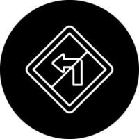 No Left Turn Vector Icon Style