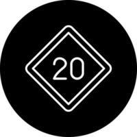 20 Speed Limit Vector Icon Style