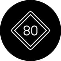 80 Speed Limit Vector Icon Style