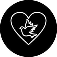 Dove with Heart Vector Icon Style