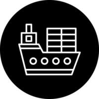 Cargo Ship Vector Icon Style