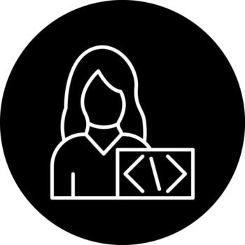 descifrador mujer vector icono estilo