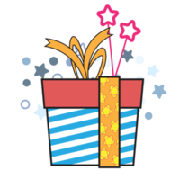 regalo scatole, colorato avvolto. vendita shopping concetto. compleanno festa Natale. cartone animato elementi, piatto design illustrazione. png