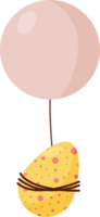Flying Yellow Egg on  Air Balloons. PNG