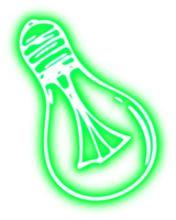 lysande neon glödlampa png