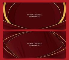 set abstract luxury wavy red and gold color background vector. luxury elegant theme design vector