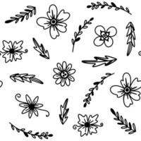 doodle flower pattern vector