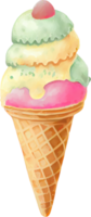 Ice cream Watercolor Illustration png