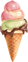 Ice cream Watercolor Illustration png