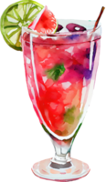 cocktail sommar vattenfärg png